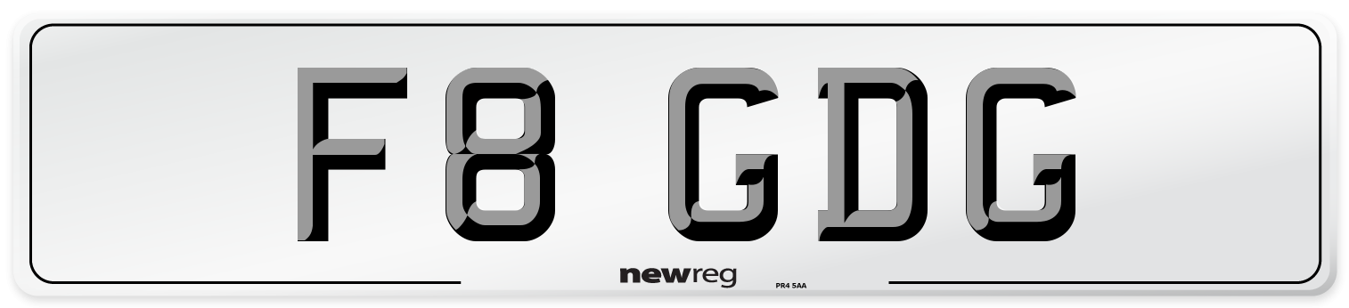 F8 GDG Number Plate from New Reg